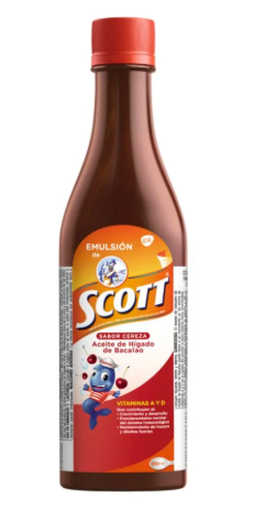 Emulsión Scott Vía Oral Sabor A Cereza Frasco X 360Ml